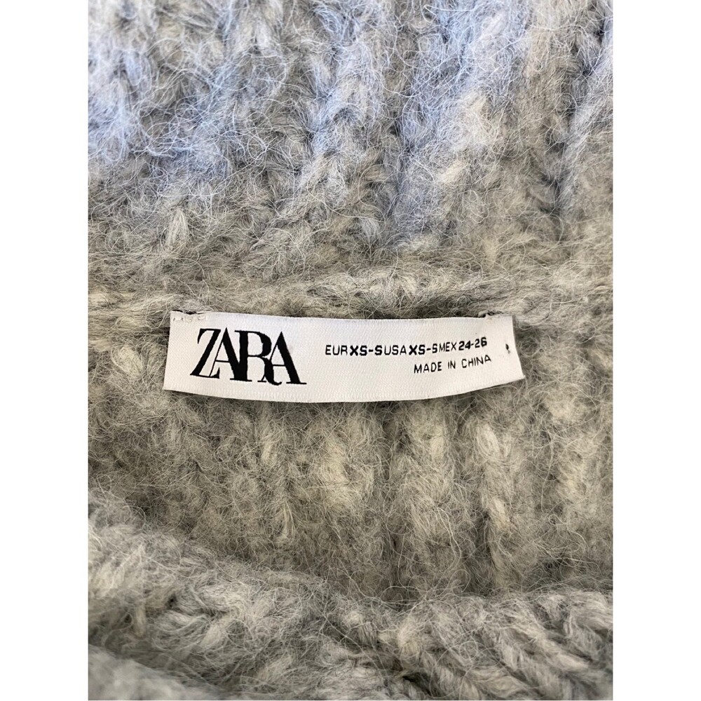 Zara Oversized Knit Sweatshirt in Grey Size XS/S - Picture 12 of 12